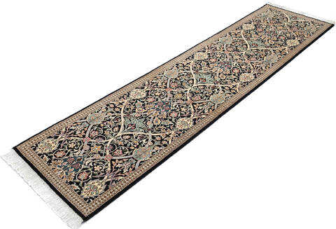 Pak-Persian Black Runner Hand Knotted 26 X 102  Area Rug 700-147128 Image 2