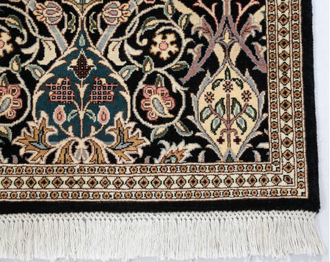Pak-Persian Black Runner Hand Knotted 26 X 102  Area Rug 700-147128 Image 3