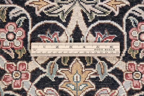 Pak-Persian Black Runner Hand Knotted 26 X 102  Area Rug 700-147128 Image 6