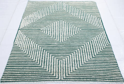 Kilim Green Hand Knotted 40 X 62  Area Rug 700-147144 Image 1