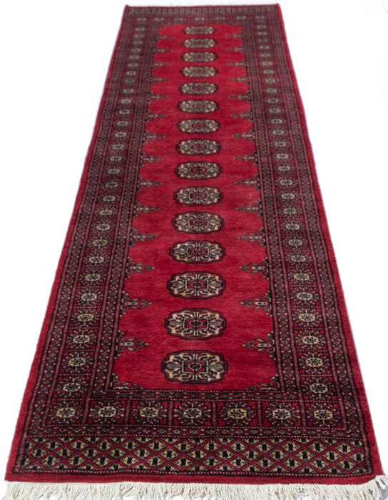 Bokhara Red Runner Hand Knotted 27 X 911  Area Rug 700-147268 Image 1