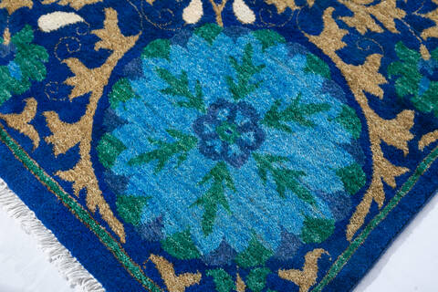 Chobi Blue Hand Knotted 68 X 911  Area Rug 700-147276 Image 2