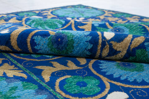 Chobi Blue Hand Knotted 68 X 911  Area Rug 700-147276 Image 4