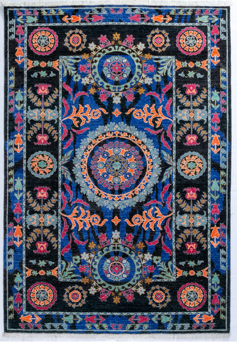 Chobi Black Hand Knotted 62 X 91  Area Rug 700-147277 Image 0