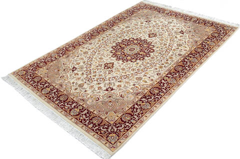 Pak-Persian Beige Hand Knotted 57 X 84  Area Rug 700-147317 Image 2