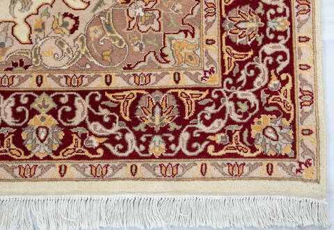 Pak-Persian Beige Hand Knotted 57 X 84  Area Rug 700-147317 Image 3