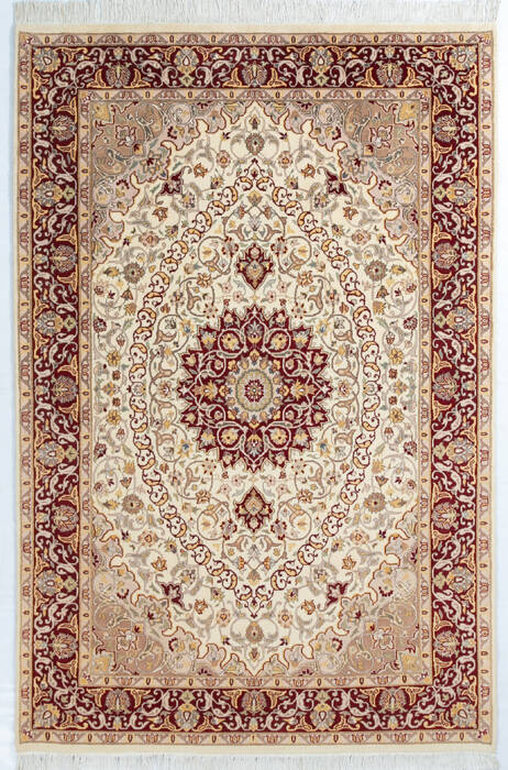 Pak-Persian Beige Hand Knotted 57 X 84  Area Rug 700-147317 Image 0