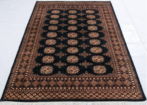 Bokhara Black Hand Knotted 49 X 68  Area Rug 700-147320 Image 1