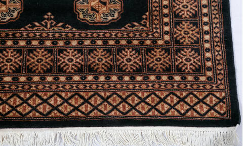 Bokhara Black Hand Knotted 49 X 68  Area Rug 700-147320 Image 3