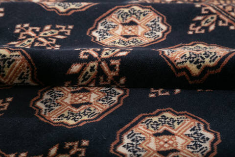 Bokhara Black Hand Knotted 49 X 68  Area Rug 700-147320 Image 5