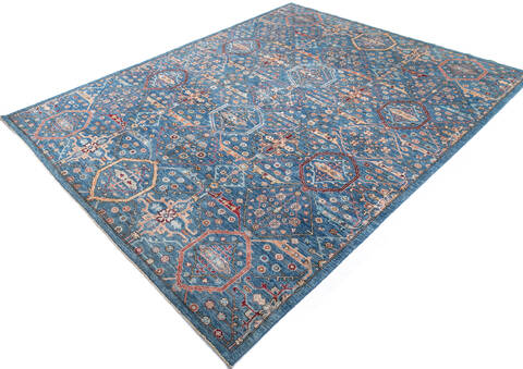 Chobi Blue Hand Knotted 810 X 118  Area Rug 700-147347 Image 2