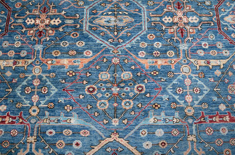 Chobi Blue Hand Knotted 810 X 118  Area Rug 700-147347 Image 4