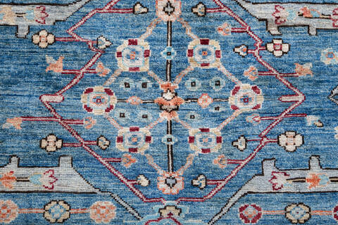 Chobi Blue Hand Knotted 810 X 118  Area Rug 700-147347 Image 5