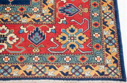 Kazak Blue Hand Knotted 91 X 118  Area Rug 700-147416 Image 4