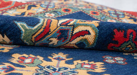 Kazak Blue Hand Knotted 91 X 118  Area Rug 700-147416 Image 7