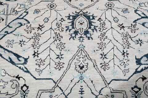 Chobi Grey Hand Knotted 85 X 100  Area Rug 700-147427 Image 5