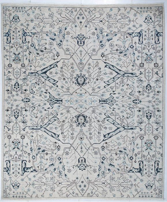 Chobi Grey Hand Knotted 85 X 100  Area Rug 700-147427 Image 0