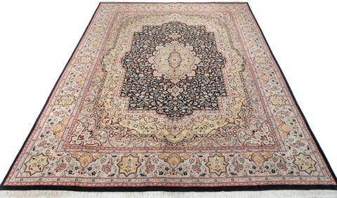 Pak-Persian Black Hand Knotted 90 X 120  Area Rug 700-147456 Image 1