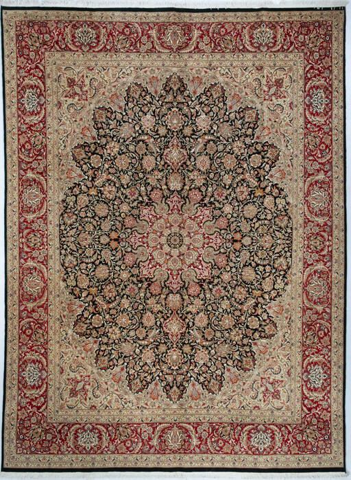 Pak-Persian Black Hand Knotted 91 X 122  Area Rug 700-147457 Image 0