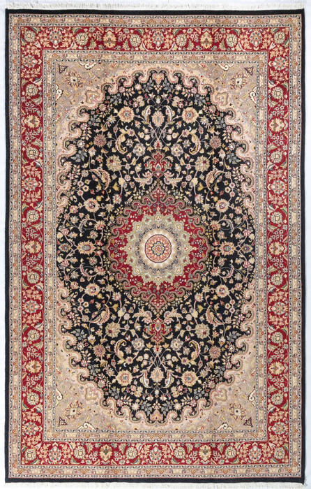 Pak-Persian Black Hand Knotted 60 X 94  Area Rug 700-147466 Image 0