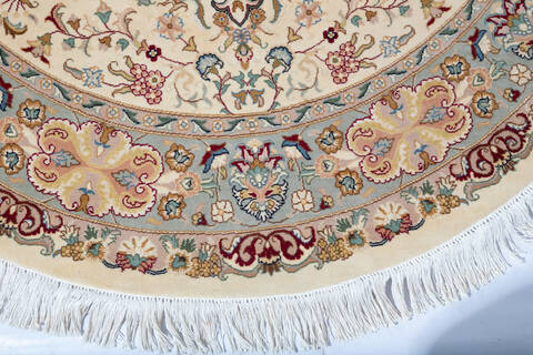 Pak-Persian Beige Round Hand Knotted 50 X 50  Area Rug 700-147474 Image 3