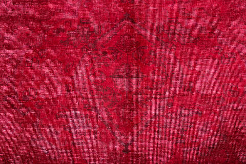 Overdyed Red Hand Knotted 97 X 126  Area Rug 700-147478 Image 4
