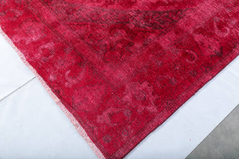 Overdyed Red Hand Knotted 97 X 126  Area Rug 700-147478 Image 5