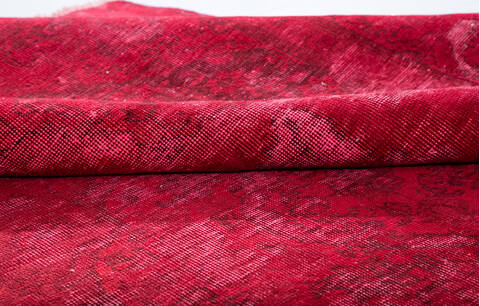 Overdyed Red Hand Knotted 97 X 126  Area Rug 700-147478 Image 7