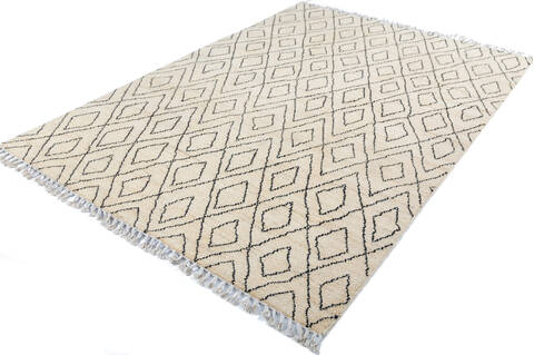 Moroccan White Hand Knotted 58 X 80  Area Rug 700-147482 Image 2