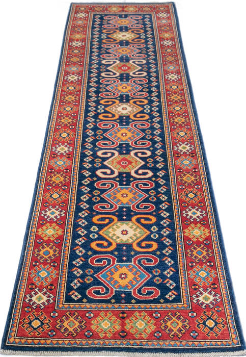 Kazak Blue Runner Hand Knotted 29 X 100  Area Rug 700-147591 Image 1