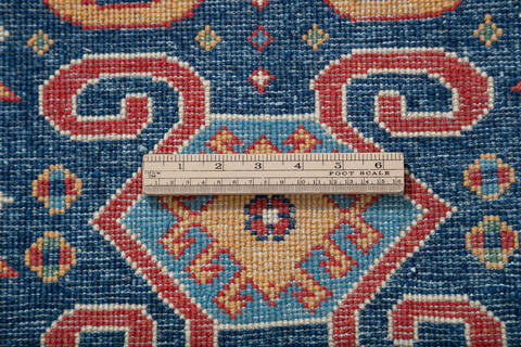 Kazak Blue Runner Hand Knotted 29 X 100  Area Rug 700-147591 Image 6