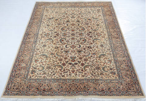 Pak-Persian Beige Hand Knotted 57 X 78  Area Rug 700-147662 Image 1