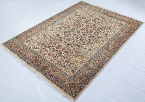 Pak-Persian Beige Hand Knotted 57 X 78  Area Rug 700-147662 Image 2