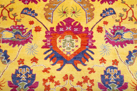 Chobi Yellow Hand Knotted 51 X 81  Area Rug 700-147700 Image 3