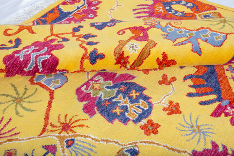Chobi Yellow Hand Knotted 51 X 81  Area Rug 700-147700 Image 5