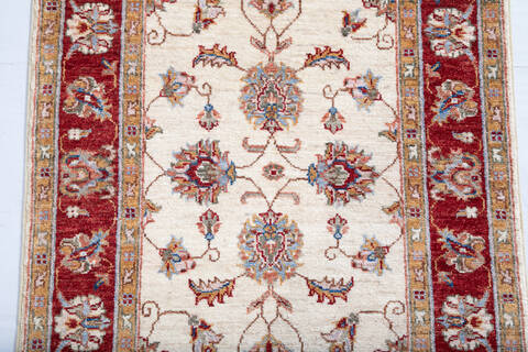 Chobi Beige Runner Hand Knotted 210 X 104  Area Rug 700-147743 Image 3
