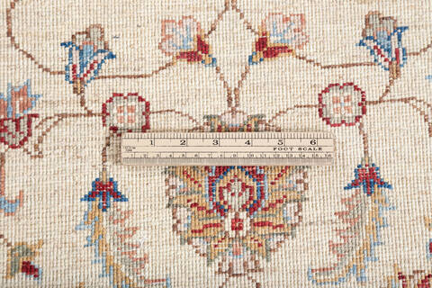 Chobi Beige Runner Hand Knotted 210 X 104  Area Rug 700-147743 Image 6