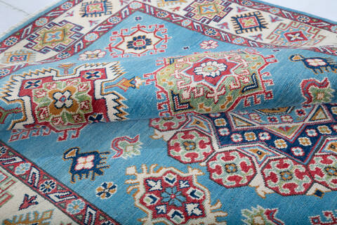 Kazak Blue Hand Knotted 50 X 78  Area Rug 700-147754 Image 6