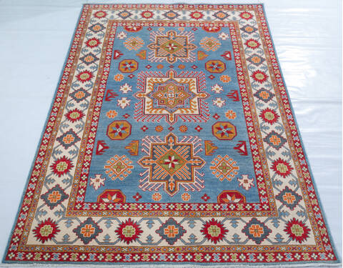 Kazak Blue Hand Knotted 55 X 82  Area Rug 700-147756 Image 1