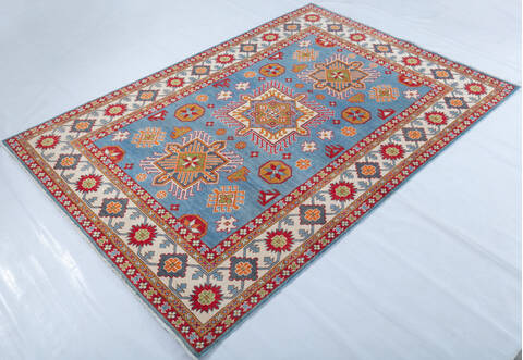 Kazak Blue Hand Knotted 55 X 82  Area Rug 700-147756 Image 2