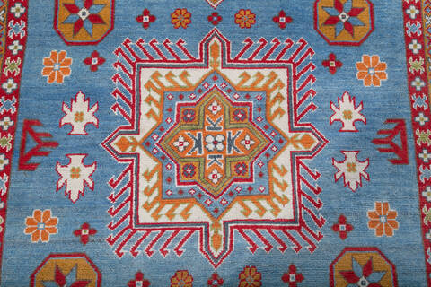 Kazak Blue Hand Knotted 55 X 82  Area Rug 700-147756 Image 3