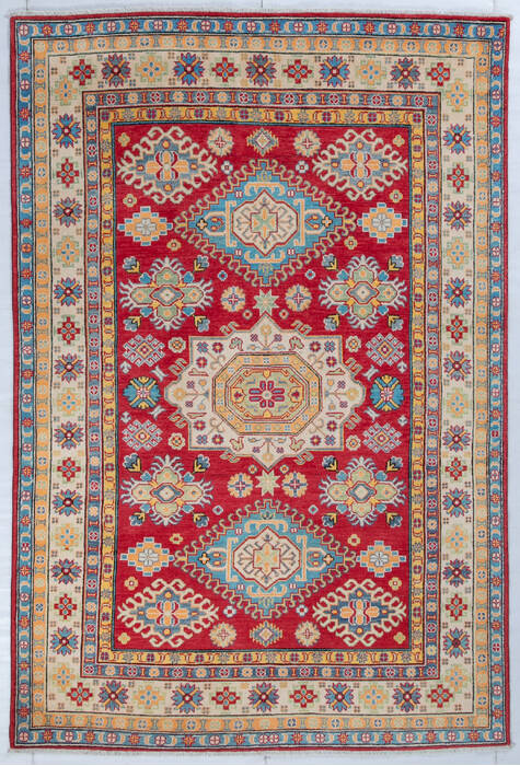 Kazak Red Hand Knotted 57 X 83  Area Rug 700-147763 Image 0