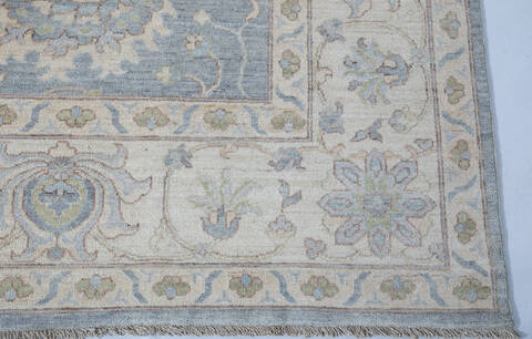 Chobi Light Blue Hand Knotted 89 X 119  Area Rug 700-147899 Image 3