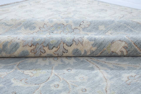 Chobi Light Blue Hand Knotted 89 X 119  Area Rug 700-147899 Image 5