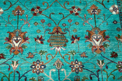 Chobi Green Hand Knotted 57 X 710  Area Rug 700-147903 Image 3