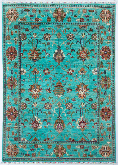 Chobi Green Hand Knotted 57 X 710  Area Rug 700-147903 Image 0