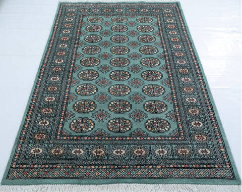 Bokhara Green Hand Knotted 41 X 61  Area Rug 700-147916 Image 1