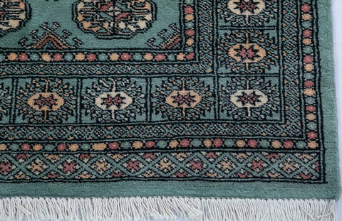 Bokhara Green Hand Knotted 41 X 61  Area Rug 700-147916 Image 4