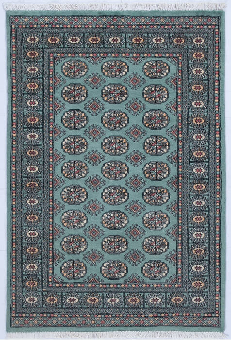 Bokhara Green Hand Knotted 41 X 61  Area Rug 700-147916 Image 0