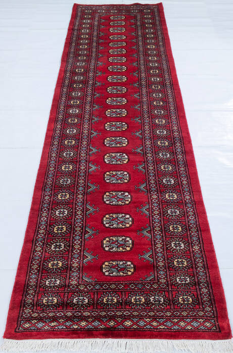 Bokhara Red Runner Hand Knotted 27 X 911  Area Rug 700-147918 Image 1